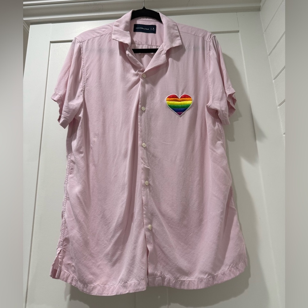 Abercrombie & Fitch Men’s Pink Casual Button‎ Down Shirt